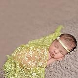 Lovoski 赤ちゃん　ベビーラップ　柔らかい　レース　トリム　ショール　記念写真　撮影道具　全12色 - グリーン