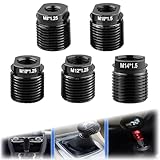 ZHSHXNGY 汎用シフトノブ変換アダプター シフトレバー延長ネジ付き 【5個入り】交換用ネジ内ネジ付き アルミ合金製 ギアスティックノブスレッドアダプター M8x1.25、M10x1.25、M10x1.5、M12x1.25、M14x1.5対応（ブラック）