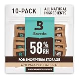 Boveda ハーブ ストレージ用 58-RH 2-ウェイ 湿度 コントロール サイズ 8 保護 最大 1オンス (30 グラム) フラワー 予防 テルペン ロス オーバー 乾燥 と 成形 10-カウント 再シール バッグ 10