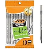 BIC 丸型 スティック 長寿命 ボールペン ミディアムポイント 10 Count