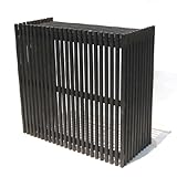 モダンエアコン室外機カバー ダークブラウン[幅93.5cm、奥行42.5cm、高さ90cm]