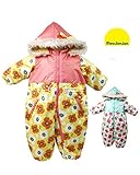 【子供服】 moujonjon (ムージョンジョン) 撥水加工オックス花柄ベビースノーコンビ 80cm～95cm M64188