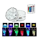 2個　水中カラフルライト led防水ライト　多彩水中 ledランプ　プールライト　防水キャンドルライト　防水ライト　リモート付き　水族館LED照明器具　ソーラー　池　水槽　花瓶　金魚鉢　カラフル　サブ