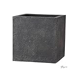 プランター 植木鉢 大型 底穴あり リガンデ キューブ 幅40cm ガーデニング 園芸用品 /グレー 灰色