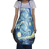 エプロン防水 安い Mydours 女性 男性 食事料理エプロン 星空の夜 メンズ エプロン 介護 シワになりにくい ポリエステル 男女共用 着丈 73 cm