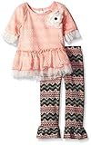 Little Lass Baby Girls' 2 Piece Legging Set Lurex Sweater Light Coral 24 Months [並行輸入品]