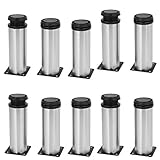 uxcell 調節可能なキャビネットレッグ メタル製シルバートーン 50mm x 150mm 10個入り