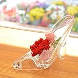 [florence du]母の日ギフト プリザーブドフラワー 赤カーネーション&ピンクバラ ハイヒールアレンジメント ガラスの靴　花 ギフト フラワーギフト 結婚 誕生日 プレゼント シンデレラ プレ