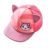 LeafIn ベビー 帽子 キッズ ハット キャップ 野球帽 ボールキャップ 日よけ 紫外線対策 UVcut帽子 女の子 男の子 子供用 (52cm（頭囲52-54cm）, ローズ)