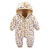 KINDOYO 冬 新生児 子供たち 寝間着 ワンピース ラブリー ベビー カバーオール ロンパース 男女ユニセックス 厚い シャム フード付き ボディスーツ , イエロー