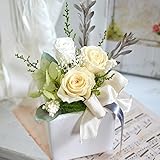 ほんのり香る100%プリザーブドフラワーアレンジ　[アロマシュシュ] (シャンパンホワイト)