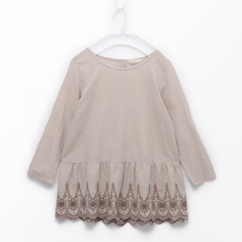 無地&ギンガム裾スカラップチュニック サマンサモスモス