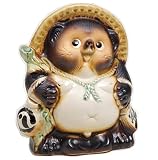 【信楽焼】福々狸 5号 (オス)サイズ・約幅14×奥行き12.5×高さ17cm