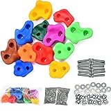 12 pcs Rock Climbing Holds withインストールハードウェア&手順 – 究極のプレイセット&スイングセットアクセサリー