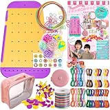 ミサンガ キット 子供用 編み機 手作りキット ミサンガ編みセット お片付けバッグ付き (イエロー)