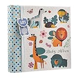 Baby Boy Blue Slip In Case Memo Photo Album 4 x 6'' For 200 Photos - Woodland Animals - Ideal Gift b