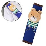 シートベルトカバー クッション コットン シートベルトパッド キッズ シートベルト枕 クッション パッド カバー かわいい 子供 ドライブ 低反発ウレタン 取り付け簡単 軽普通車用 1個入り （クマ）