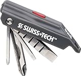 Swiss+Tech 7 in 1 マルチツール ドライバーセット 懐中電灯と定規付 グレイ