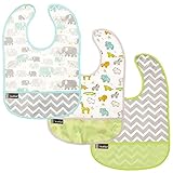 Kushies（クーシーズ） ウォータープルーフ クリーンビブ お食事用エプロン スタイ 　6-12ヶ月用　3枚セット (Neutral)