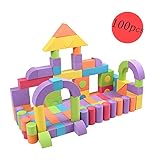 マルマル.モリモリ　積み木 EVA素材 ブロック かるくてふんわり 知育玩具 おもちゃ 男の子 女の子 柔らかい つみき (100ピース)