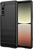 【Hbcnxny】Xperia 5 IV/SOG09/SO-54C/A204SO XQ-CQ44 ケース 対応 耐衝撃 スマホケース 炭素繊維くて柔らかい TPU（ブラック）滑らかで快適な肌触り ショック おしゃれ ソニー エクスペリア5iv ドコモso54c ソフトバンクa204so 楽天モバイルxqcq44 エクスペリア5 4 ソニーxperia5iv 黒