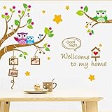 Do4U Cartoon Wall Decal Sticker Baby Nursery Peel and Stick Wall Art Sticker Decals (Cartoon Owl) [並
