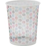 ゴミ箱 スチール「ダストカン」【IT】サイズ：260×260×300mmカラフルドット(#9879302-10532)ごみ箱 メッシュ 円形 ダストボックス