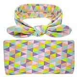 1 #新生児赤ちゃんヴィンテージFloral Bow Knot HeadbandおくるみブランケットBurp Wrapped小道具