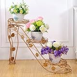 鍛鉄の花の棚多層ポットホルダー屋内と屋外のリビングルームバルコニーハイヒールクリエイティブフラワーシェルフ吊り下げ蘭の植木鉢ラック (色 : C)
