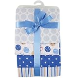Hudson Baby Flannel Receiving Blankets, Blue by Hudson Baby [並行輸入品]