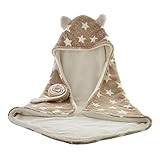 【Shuave】 ベビー 赤ちゃん 新生児 毛布 ブランケット バスタオル お昼寝 ふわふわ 出産祝い (ブラウン)