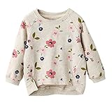 Plus Nao(プラスナオ) 長袖トレーナー トップス 子供服 女の子 女児 キッズ 小学生 花柄 フラワープリント クルーネック ラウンドネック プ - 100