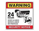 Warning 24 Hour Video Audio Surveillance Sign [並行輸入品]