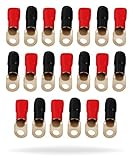 InstallGear 1/0 Gauge AWG Crimp Ring Terminals Connectors - 20-Pack (10 Positive 10 Negative) [並行輸入品