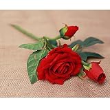 Linyuan 安定した品質 10pcs Artificial Flannel Rose Flower Blossom Bouquet Home/Office/Party Decoration