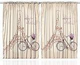 Ambesonneアパートインテリアコレクション、窓、リビングルームベッドルームカーテン2パネルセット、 108" W By 84" L c_1438_108x84
