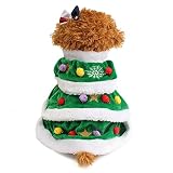 Aliciga メリークリスマス 雰囲気満点♪ 小中型ペット服 布 ベルベット製 子犬 クリスマスツリー コート 超可愛い コスプレ 犬服 猫服 わんちゃん にゃんこ 着ぐるみ お散歩 ジョギング パーティー おもしろい 目立つ ペット用品 保温 防寒 暖かい カジュアル ファッション (L, グリーン)
