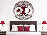 Wall Decal Tree Sun Moon Wood Sunshine Stars Crescent Dual Ethnic Night Symbol Vinyl Sticker Decals 