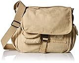 Fox Outdoor 43-075 Retro Messenger Bag With Plain Flap - Khaki