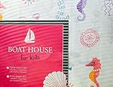Boat House for Kids Seahorse Ocean Scene Twin Sheet Set [並行輸入品]