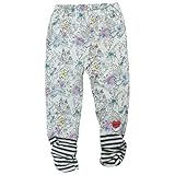 【H28年春物】 SCOLAR(スカラ) 天竺総柄Ptシャーリング長丈レギンス 120cm/オフシロ(クロボーダー) NO.CH-16SP-SC21