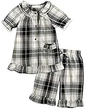 [Vaenait Baby]キッズ12ヶ月-7歳女の子綿100％夏ルームウェアパジャマ寝間着上下セットPetit Check Set Chacoal XL