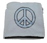 Little Beginnings Peace Signベビーブランケットブルー