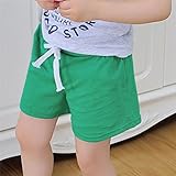 Karchi ベビー服 子ども服 子供の夏季パンツ 春夏 無地 ショートパンツ 可愛い 綿ショートパンツ 女の子 男の子兼用 出産祝い プレゼント (110, グリーン)