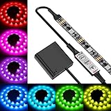 ONEVER DC 6V SMD 5050 Led Strip lights with Battery Control Box for TV Computer Desktop Laptop Backg