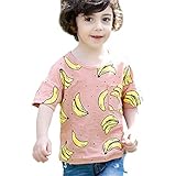 Ochine 春夏 子供服 半袖 Tシャツ コットン100％ 幼児 赤ちゃん ベビー 普段着 上着 可愛いバナナ柄 トップス ベース ｔシャツ 男女兼用 出産祝い 誕生日 ギフト パジャマ お出かけ 