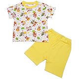 【本体綿100％】2017年 夏物 アンパンマン メッシュ トップス総柄 半袖パジャマ Anpanman イエロー◇90cm