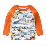Cutelove　Tシャツ　車柄　コンビネーションしやすい　長袖　ロングスリーブ　男の子　ボーイズ　ベビー　赤ちゃん　幼児　秋　可愛い　ファッション　カジュアル　普段着　韓国　4色