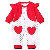 YY-Shop ベビー服 ロンパース 前開き 女の子 新生児 ボディースーツ 男の子 赤ちゃん 出産祝い カバーオール かわいい ベビースーツ 長袖 秋冬 かわいい (12M（9~12ヶ月）, 1ハー