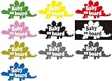 ka-26　baby　on　board(baby in car)　　Kid's　child　 恐竜　 　車　ステッカー　カッティング　赤ちゃん　ピンク